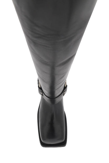 Leather Biker Boots In  - Black