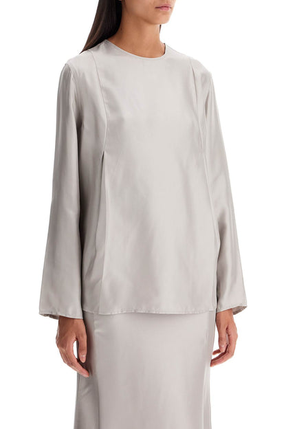 Silk Adalyn Blouse  - Grey