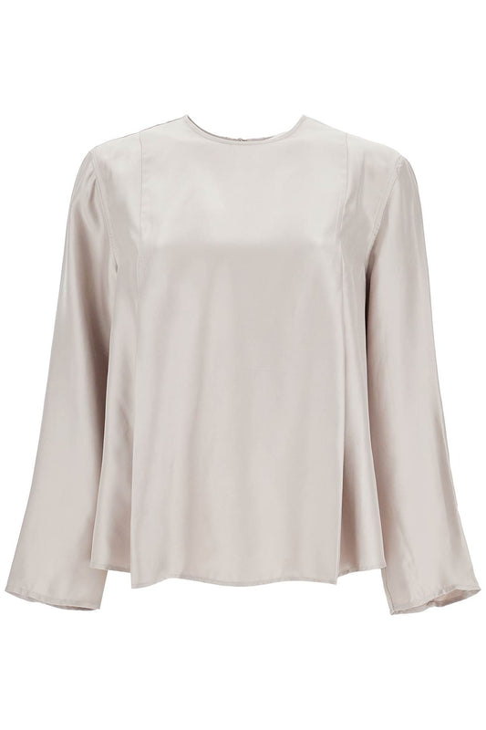 Silk Adalyn Blouse  - Grey