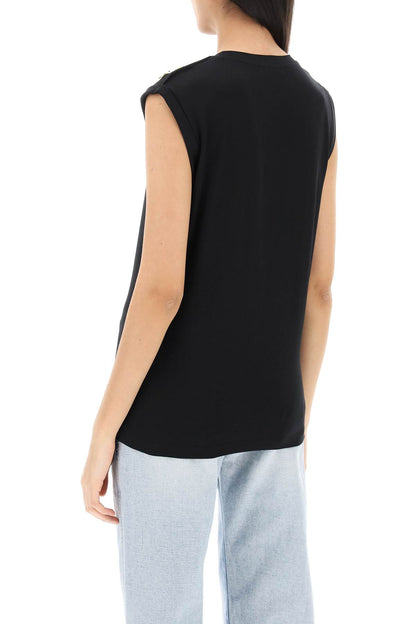 Logo Top With Embossed Buttons  - Black