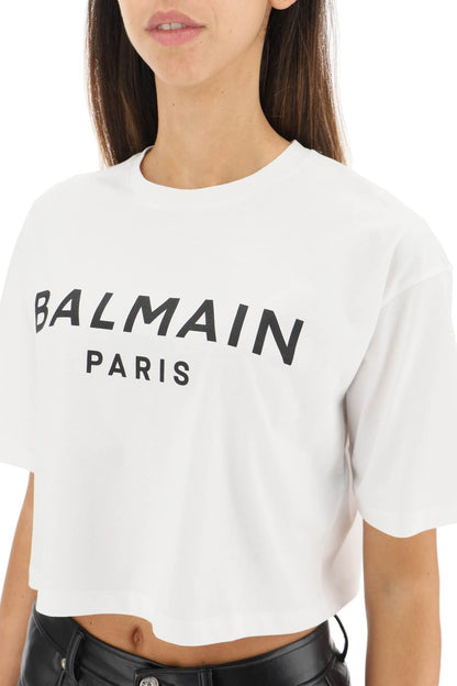 Logo Print Boxy T-shirt  - White