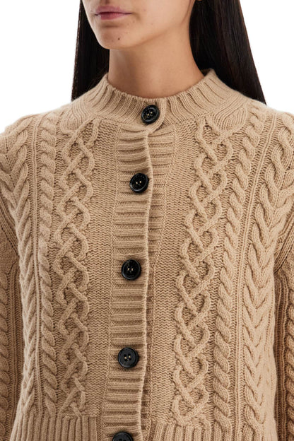 Aran Knit Cardigan  - Beige