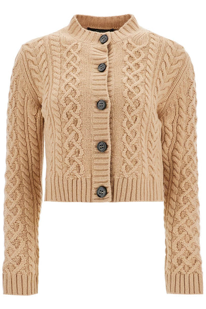 Aran Knit Cardigan  - Beige