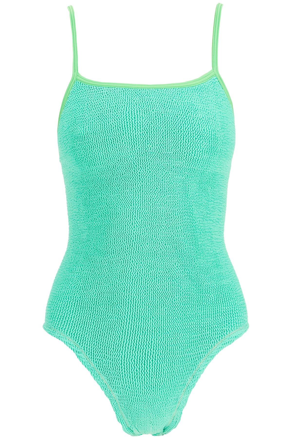 High-waisted Neon Green One-piece Swimsuit With Adjustable Straps  - Green