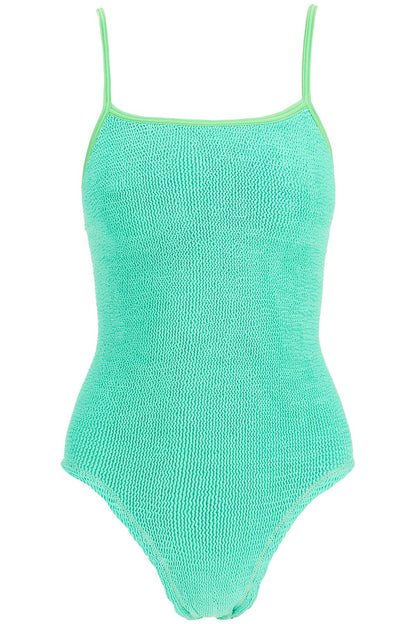 High-waisted Neon Green One-piece Swimsuit With Adjustable Straps  - Green