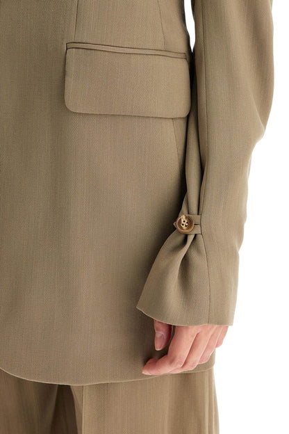 Tailored Wool Blend Jacket For Men  - Khaki