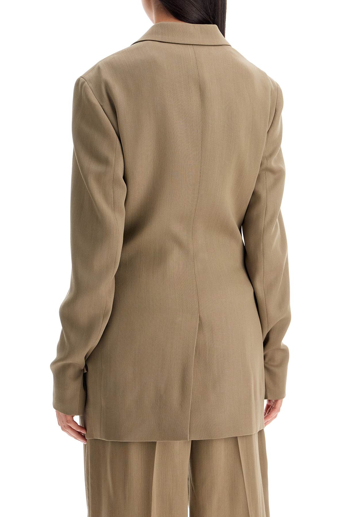 Tailored Wool Blend Jacket For Men  - Khaki