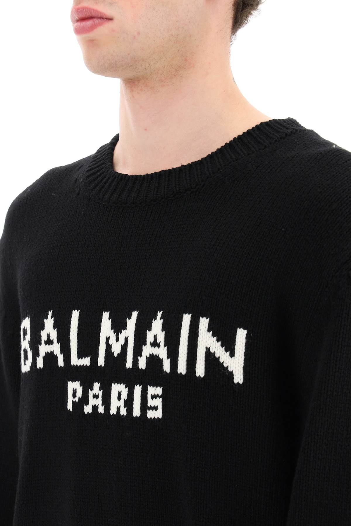 Jacquard Logo Sweater  - Black