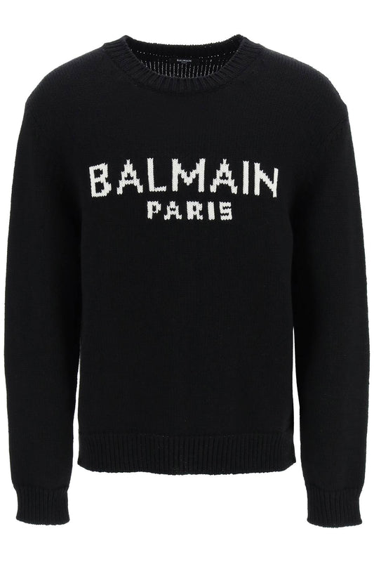 Jacquard Logo Sweater  - Black