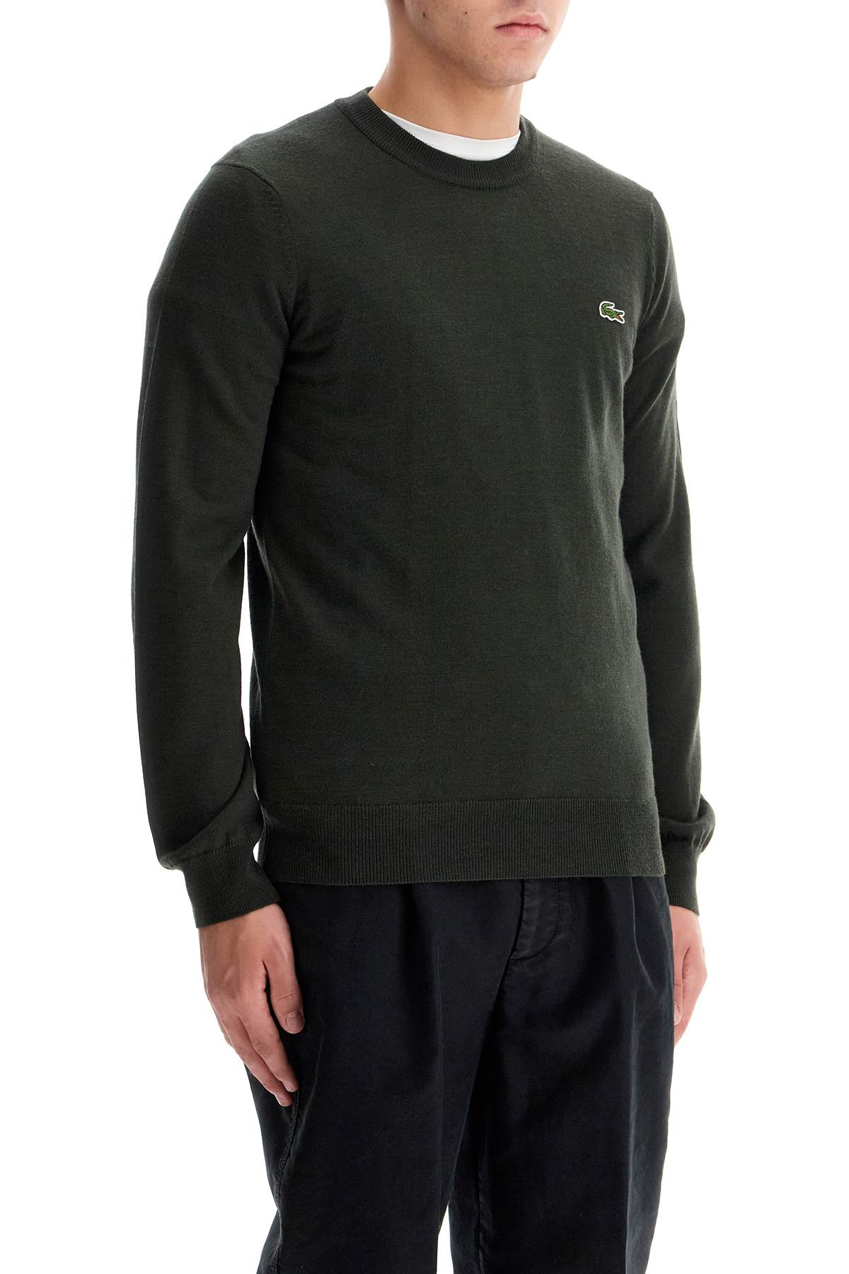 Wool Blend Pullover Sweater  - Khaki