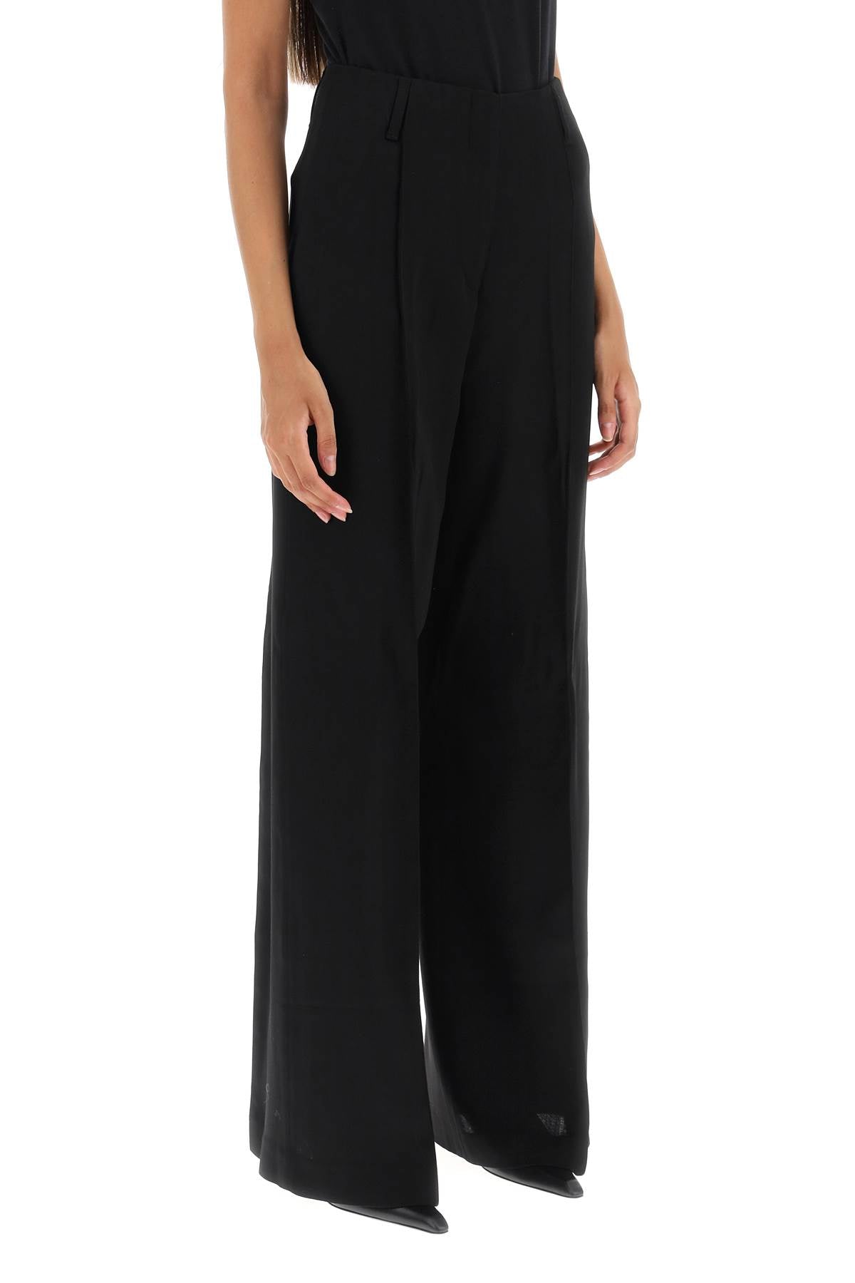 Wool-blend Tailored Pants  - Nero