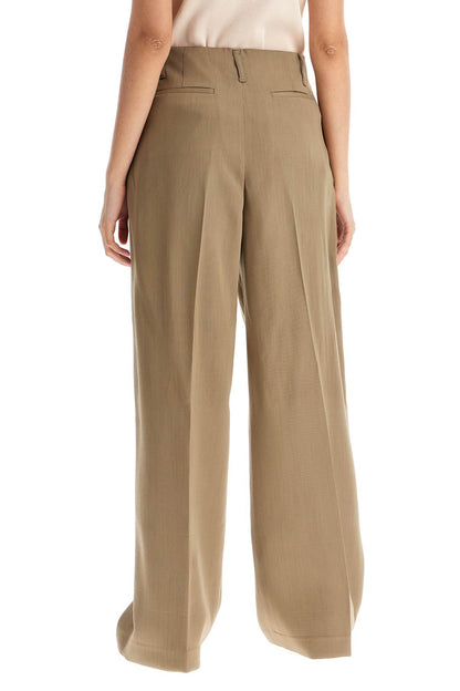 Tailored Wool Blend Trousers  - Khaki