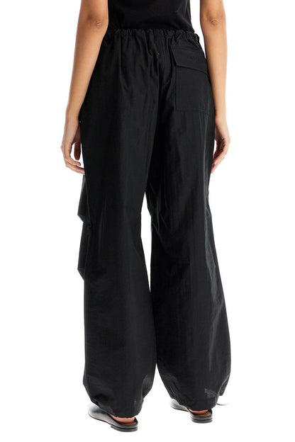 Cotton Blend Parachute Pants For Men  - Black