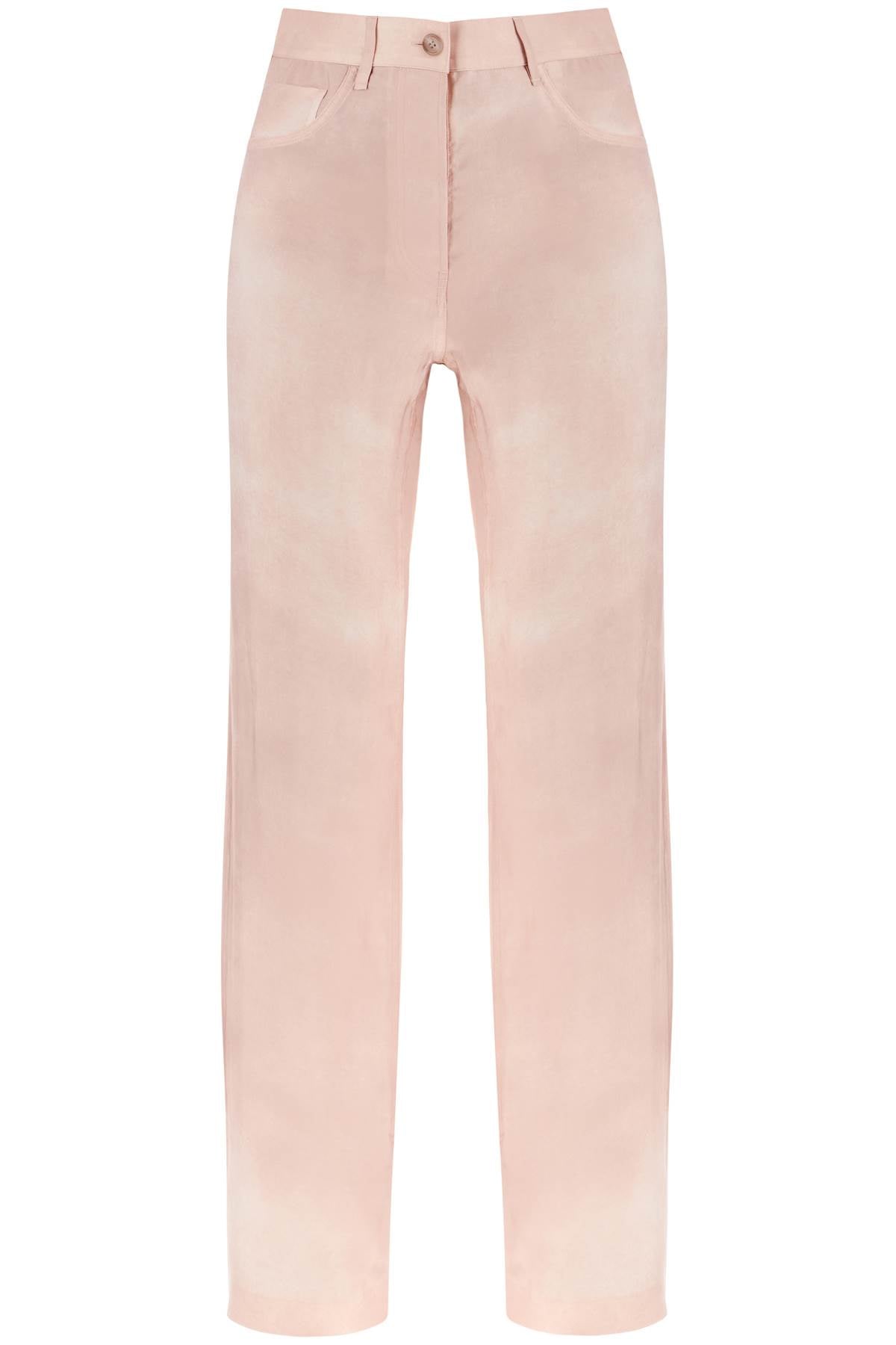 "denim Effect Trousers  - Pink