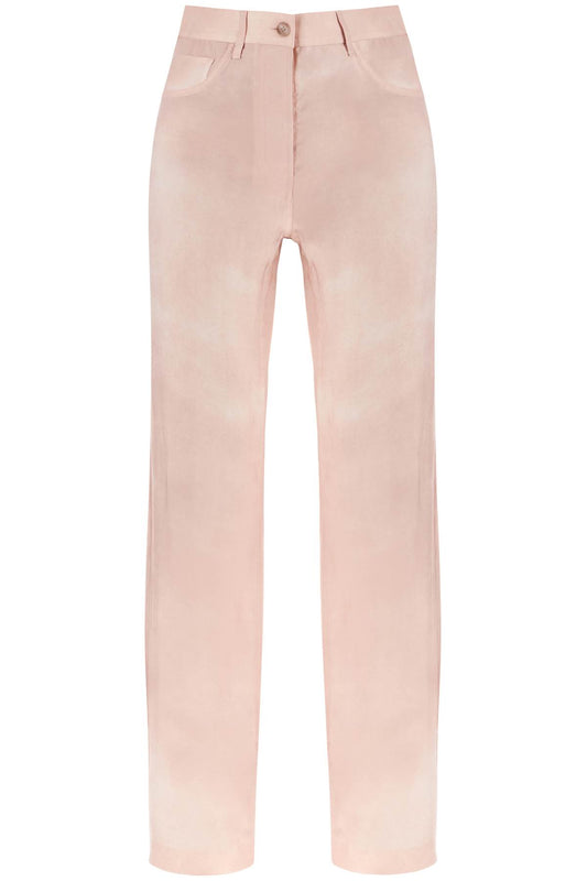 "denim Effect Trousers  - Pink