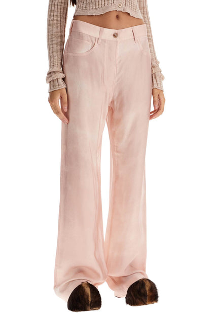 "denim Effect Trousers  - Pink