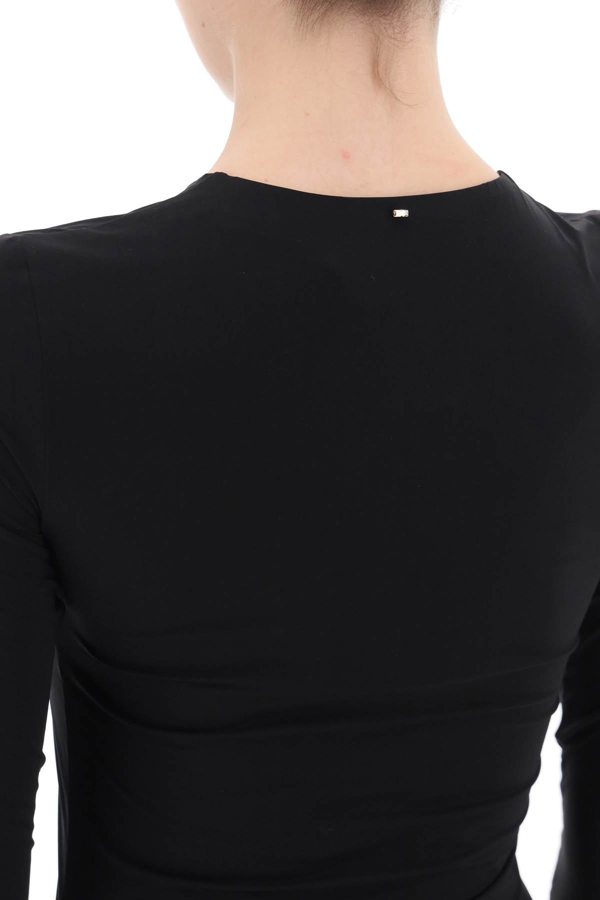 Stretch Jersey Long-sleeved T-shirt  - Black