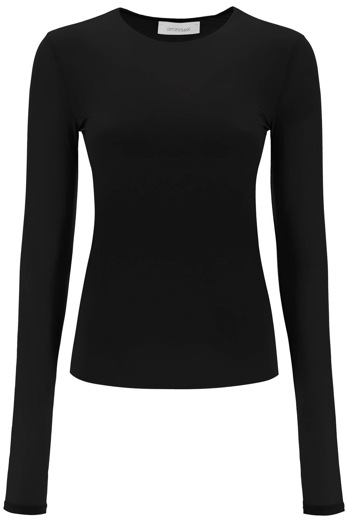 Stretch Jersey Long-sleeved T-shirt  - Black