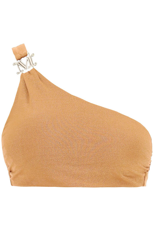 One-shoulder Bikini Top In Jersey And  - Arancio