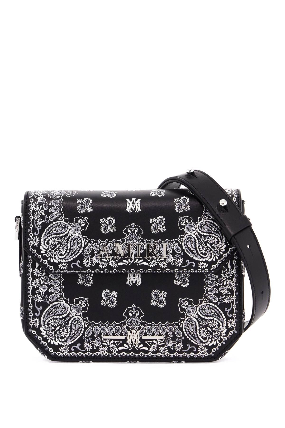 Bandana Embroidered Crossbody Bag With Shoulder  - Black