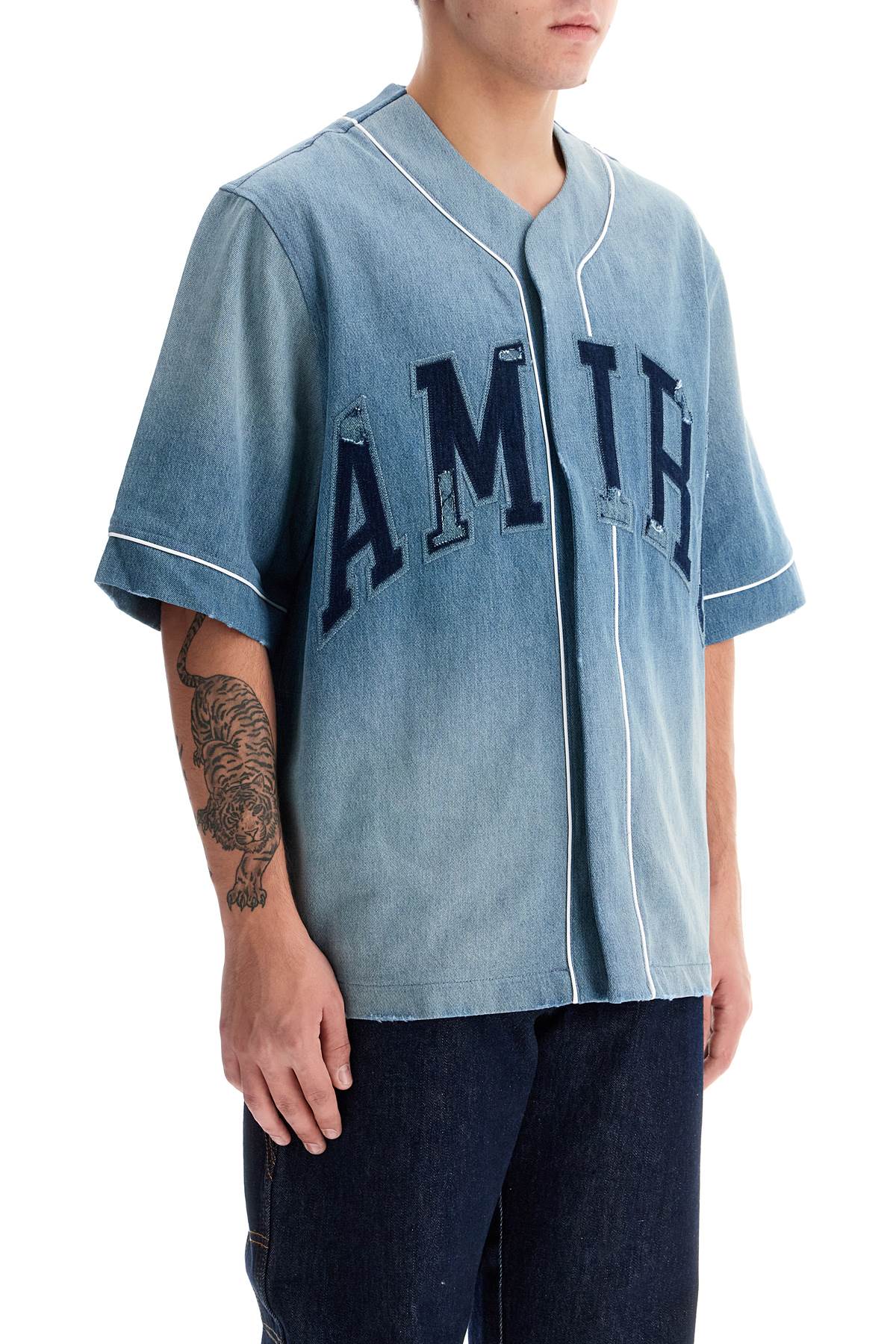 Sunfaded Baseball Shirt  - Blue