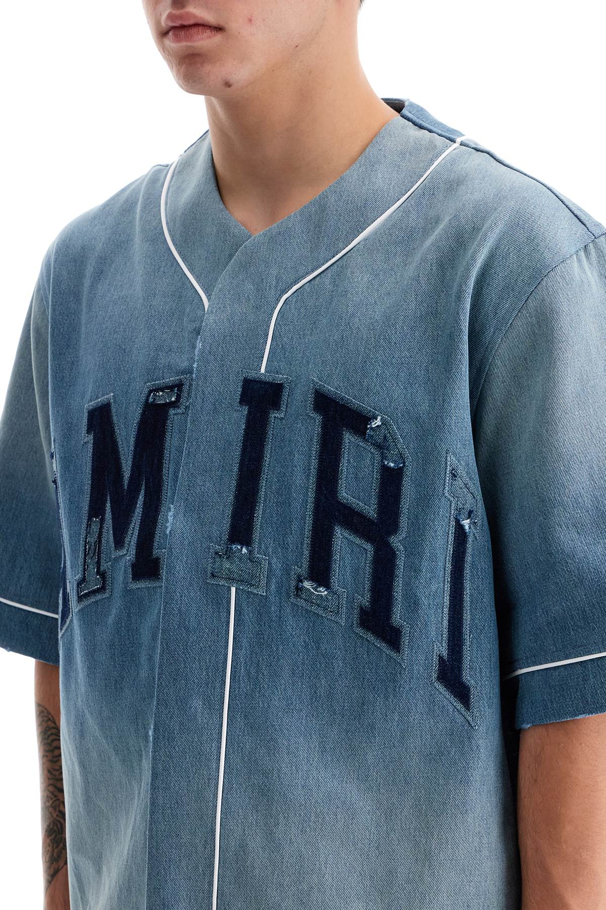 Sunfaded Baseball Shirt  - Blue