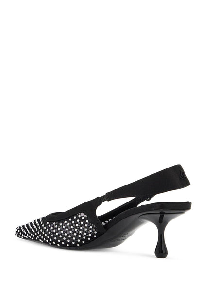 'mesh And Satin Slingback Amel 50 Dã©col  - Black