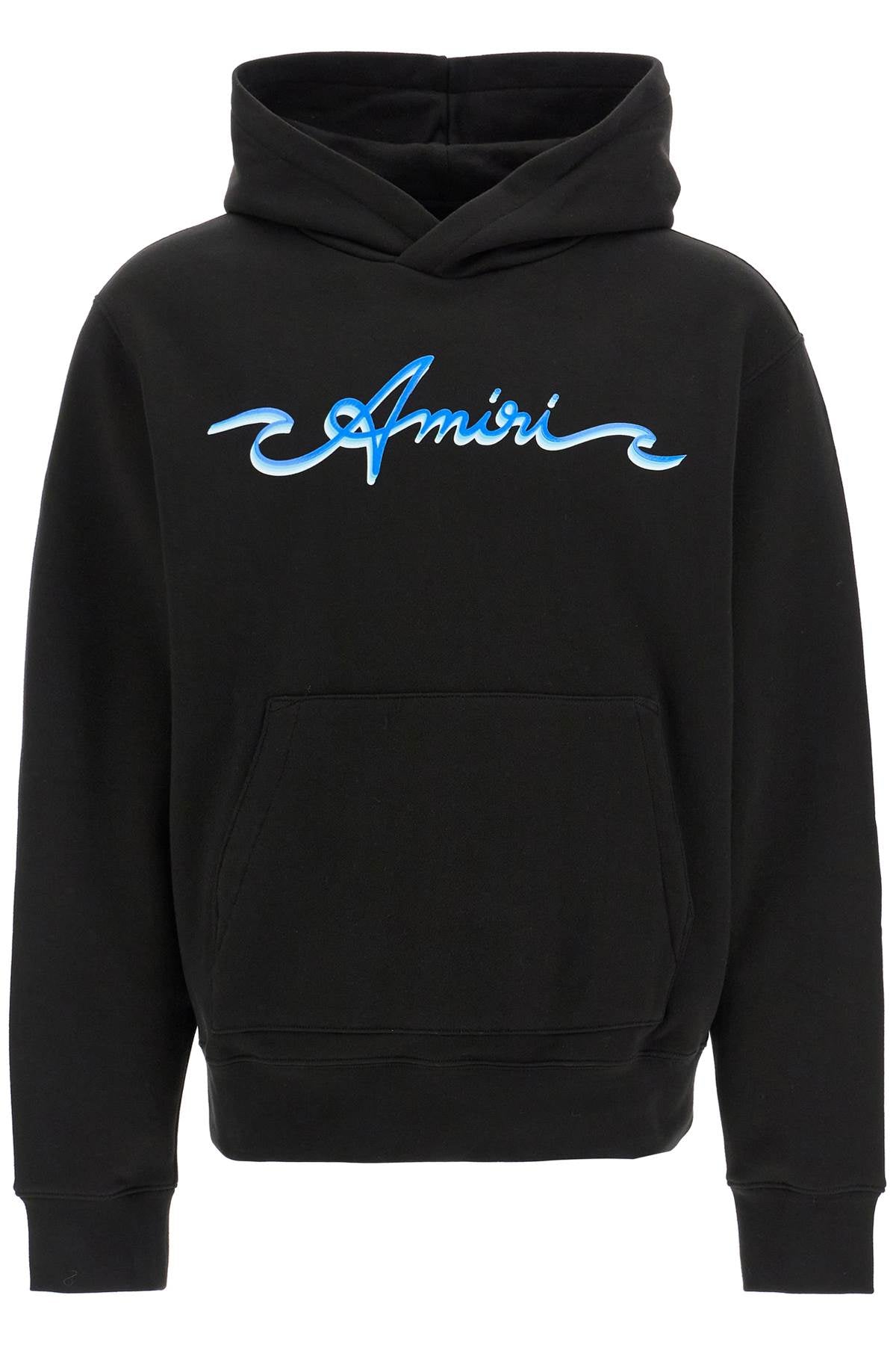 Hooded Sweatshirt With Logo Print  - Black