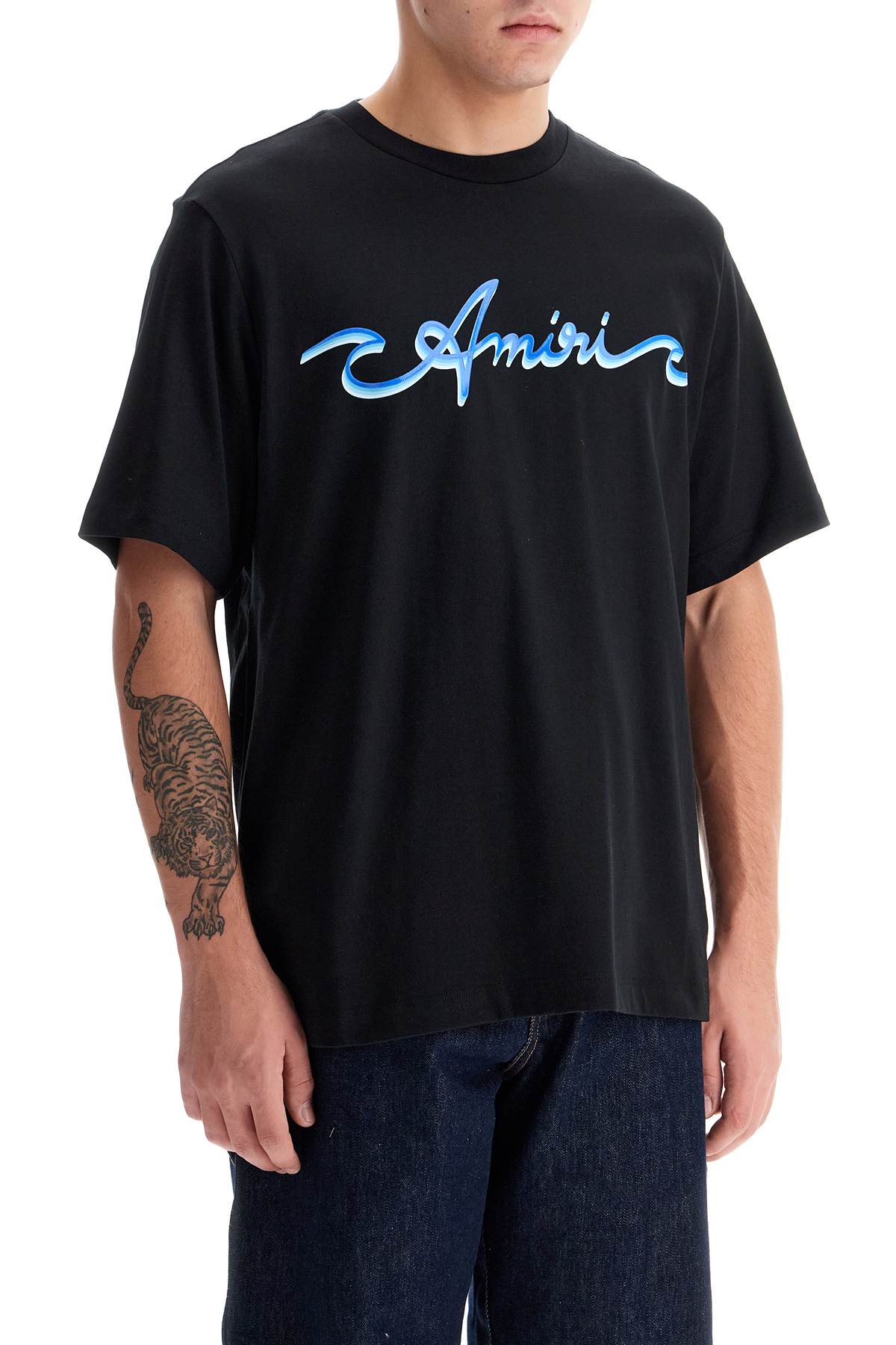 T-shirt With Logo Print  - Black