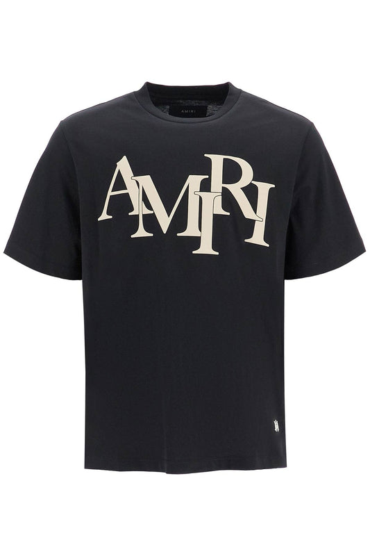 Amiri Staggered Logo  - Black