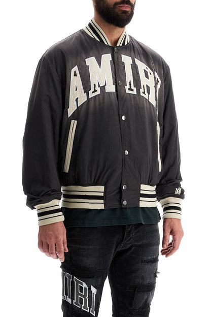 Sun Faded Logo Bomber  - Black