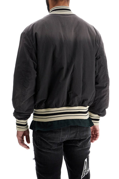 Sun Faded Logo Bomber  - Black