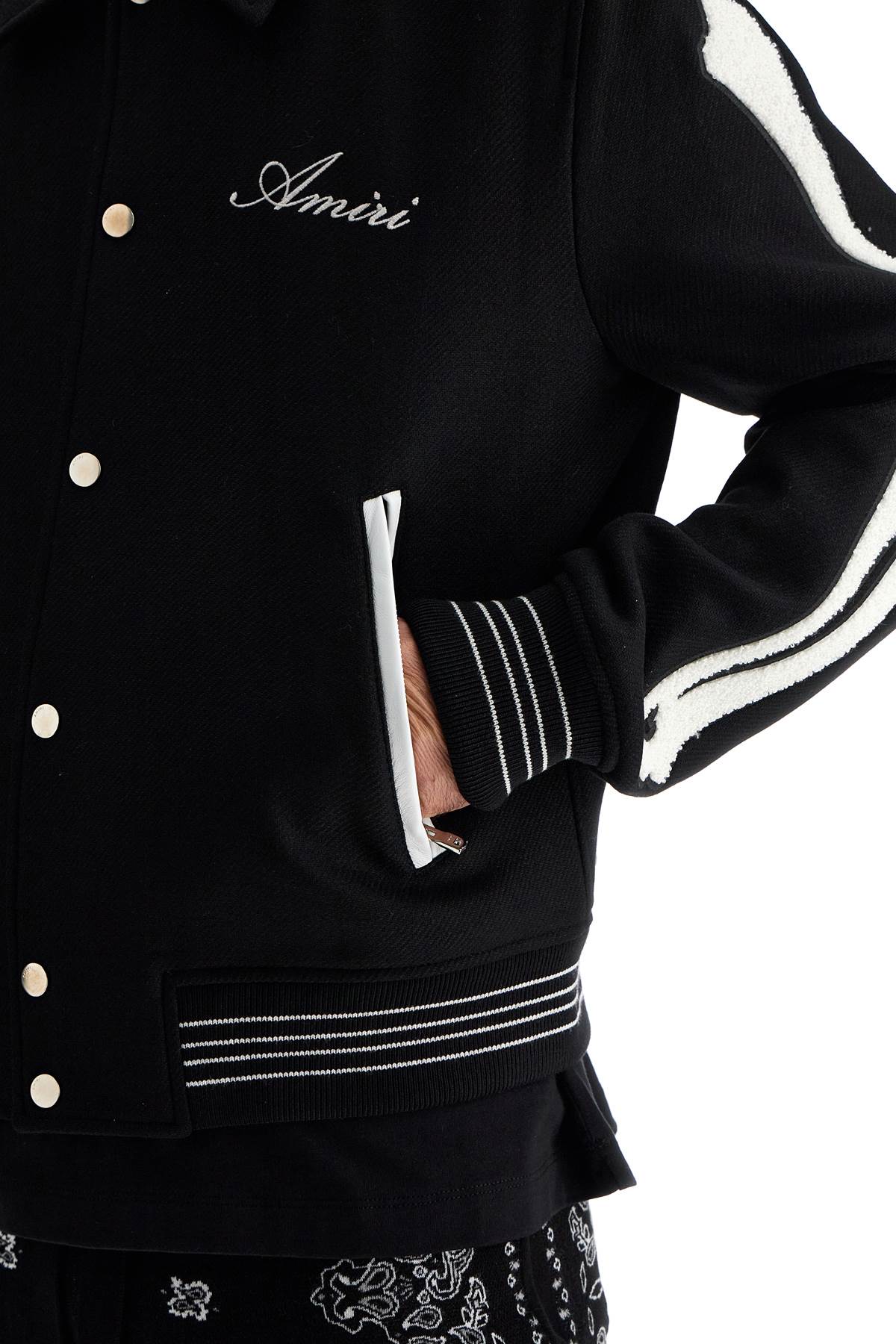 Bones Varsity Jacket  - Black