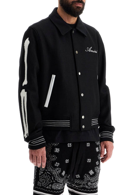 Bones Varsity Jacket  - Black