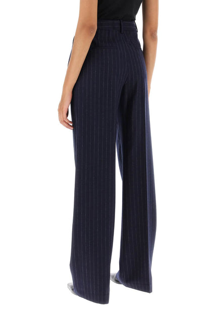 Amoya Pinstripe Wool Trousers  - Blu