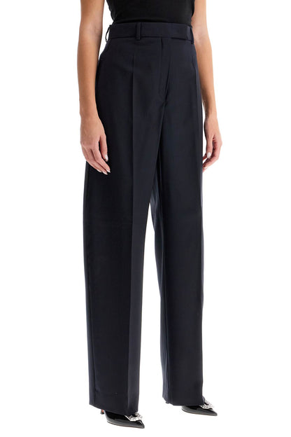 Tailored Trousers In Cool Wool Fabric  - Blue