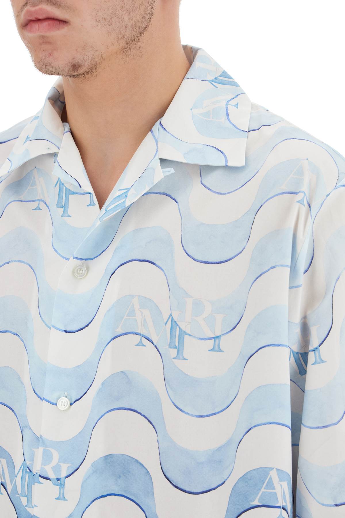 Printed Cotton Shirt  - Blue