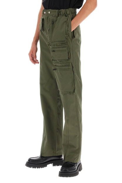 Cargo Pants With Raw-cut Details  - Verde