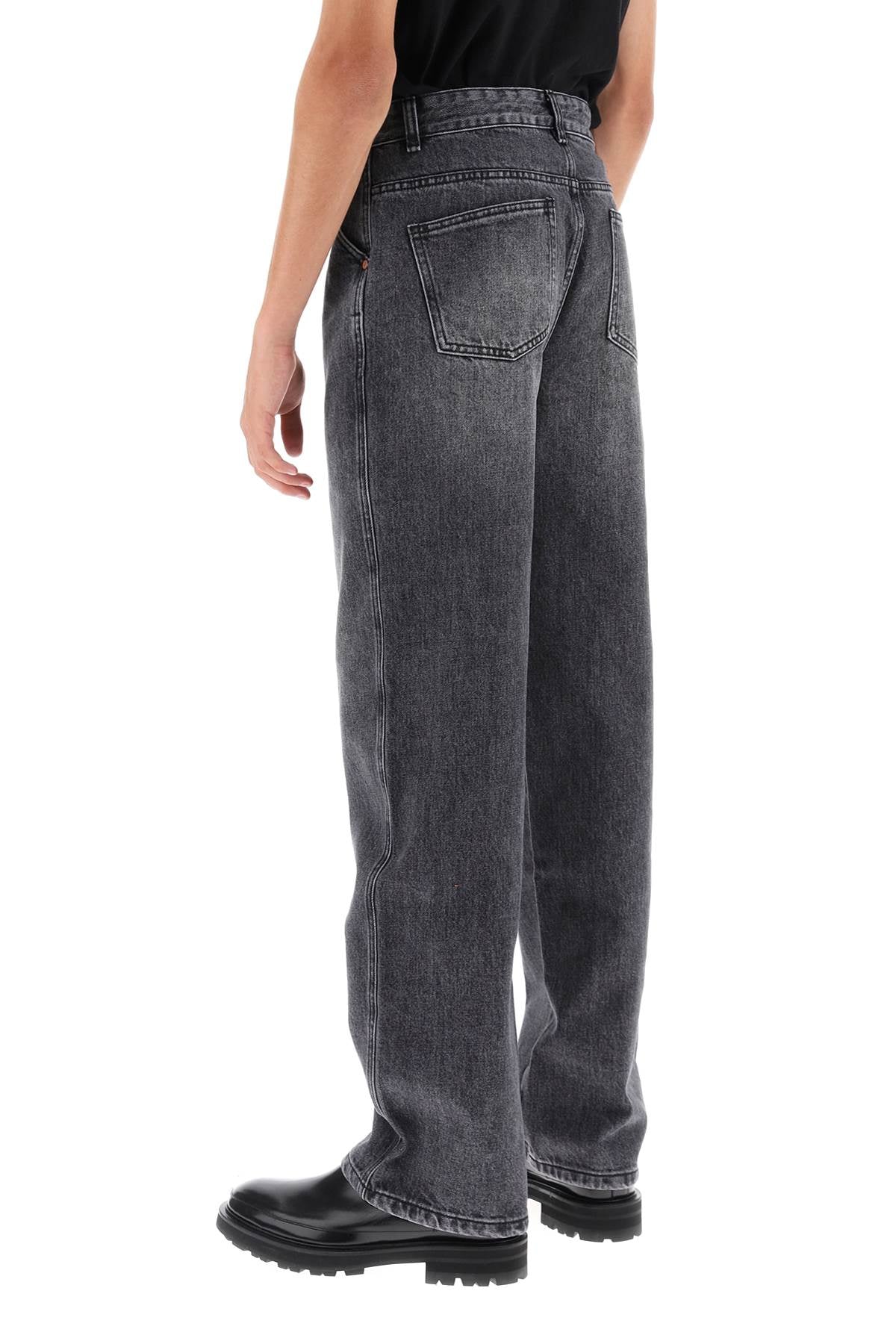 Wave Wide Leg Jeans  - Grigio