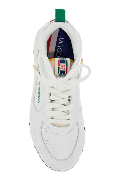 Leather Court Sneakers For A  - Bianco