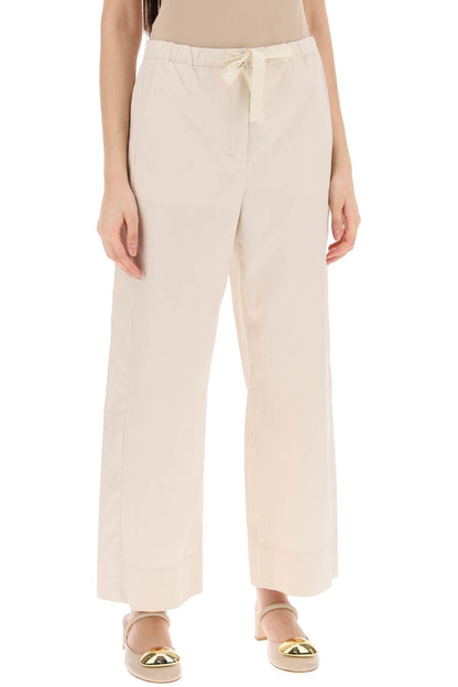 Cropped Silver Pants  - Beige