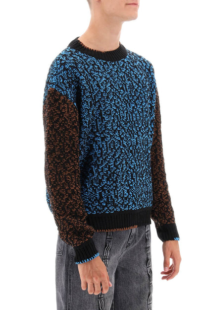 Multicolored Net Cotton Blend Sweater  - Multicolor