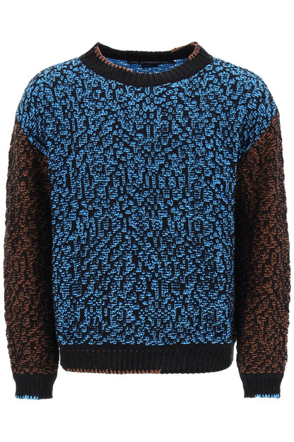 Multicolored Net Cotton Blend Sweater  - Multicolor