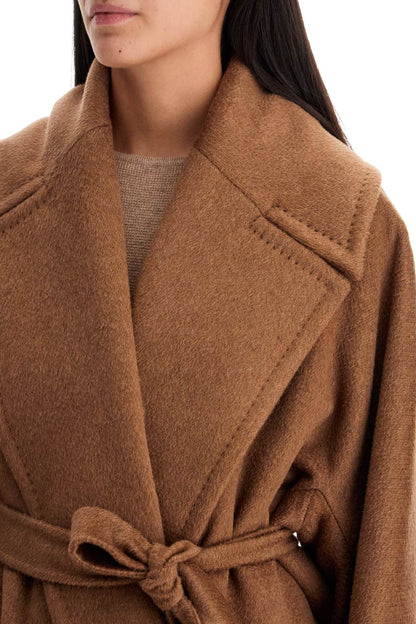 "cashmere And Camel Cocoon Coat  - Brown