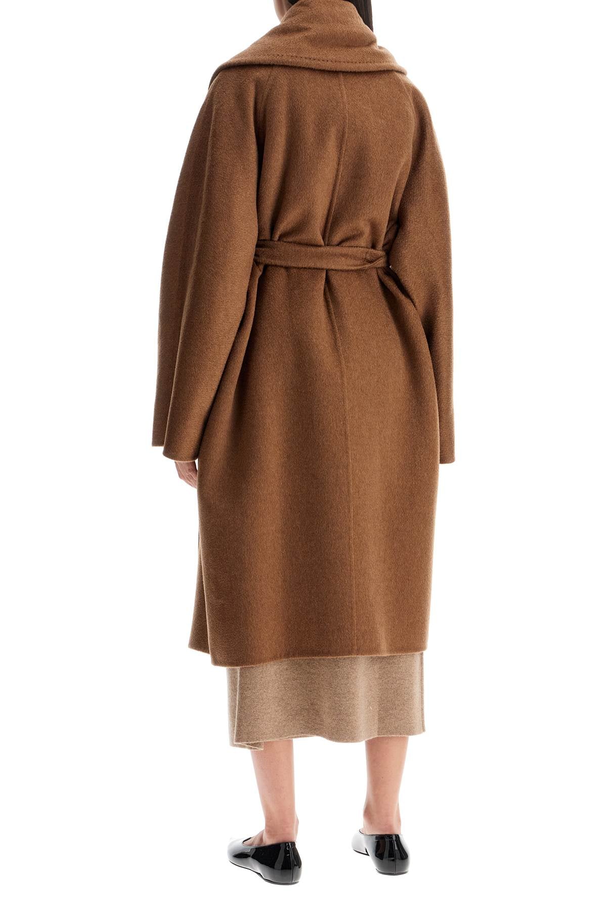 "cashmere And Camel Cocoon Coat  - Brown