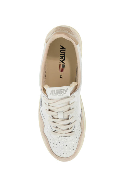 Leather Medalist Low Sneakers  - Beige