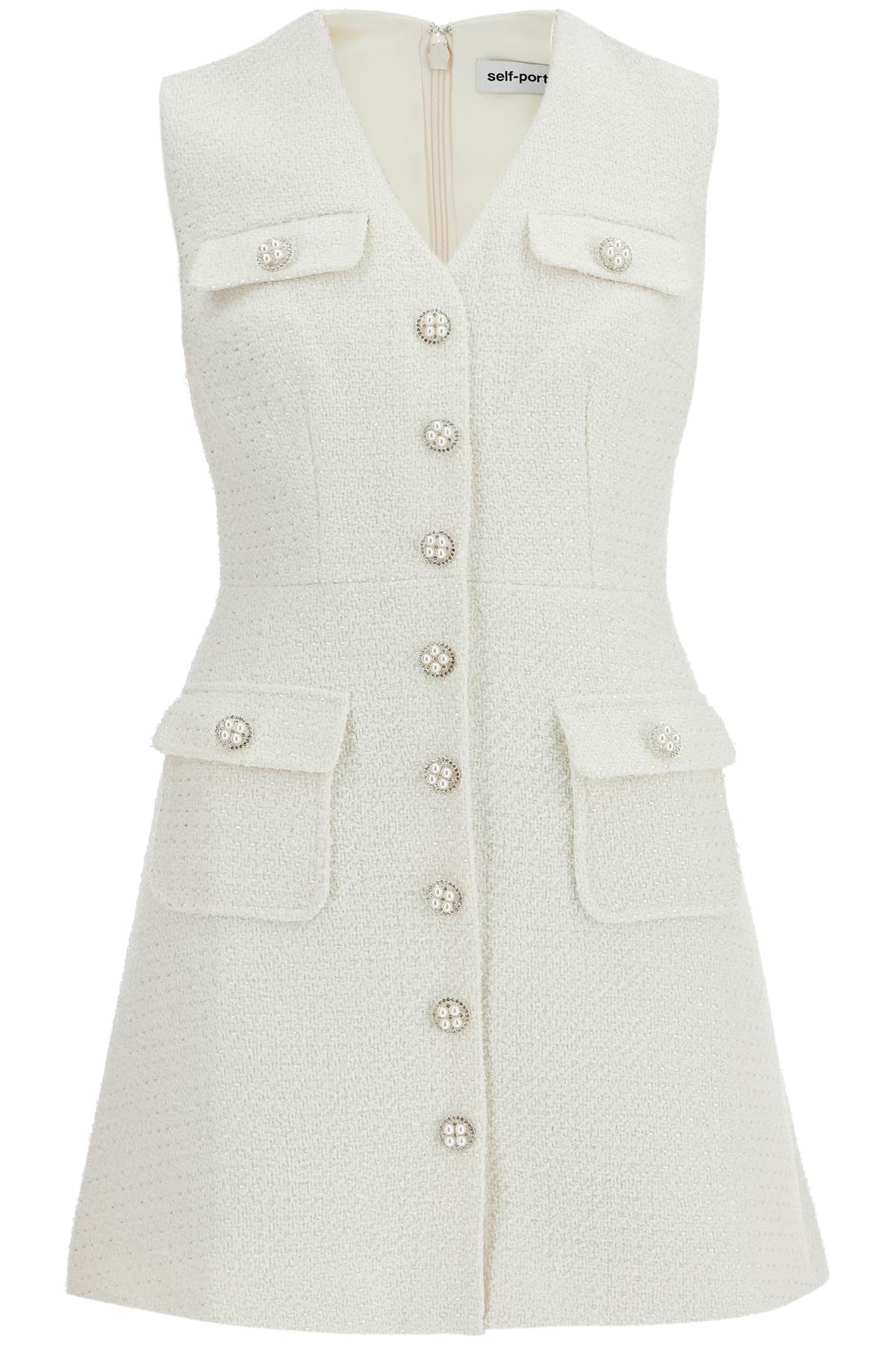 Sleeveless Mini Dress In  - White