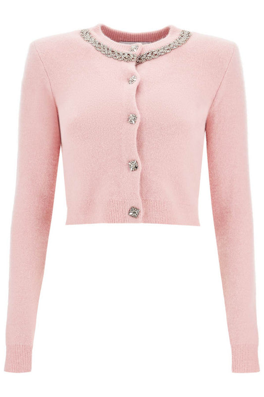 "knitted Cardigan With Crystals  - Pink