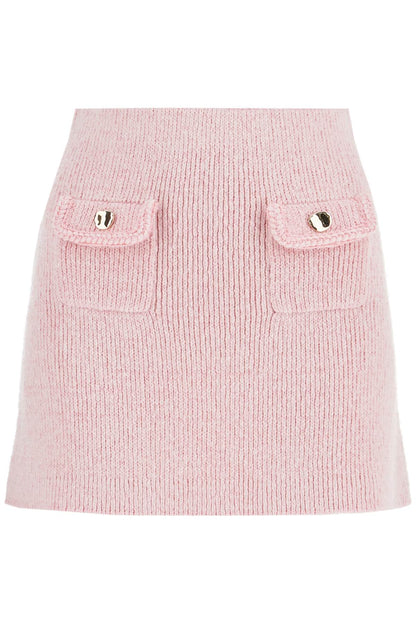 Knitted Mini Skirt  - Pink