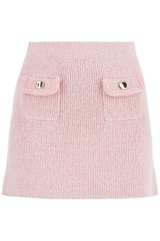 Knitted Mini Skirt  - Pink